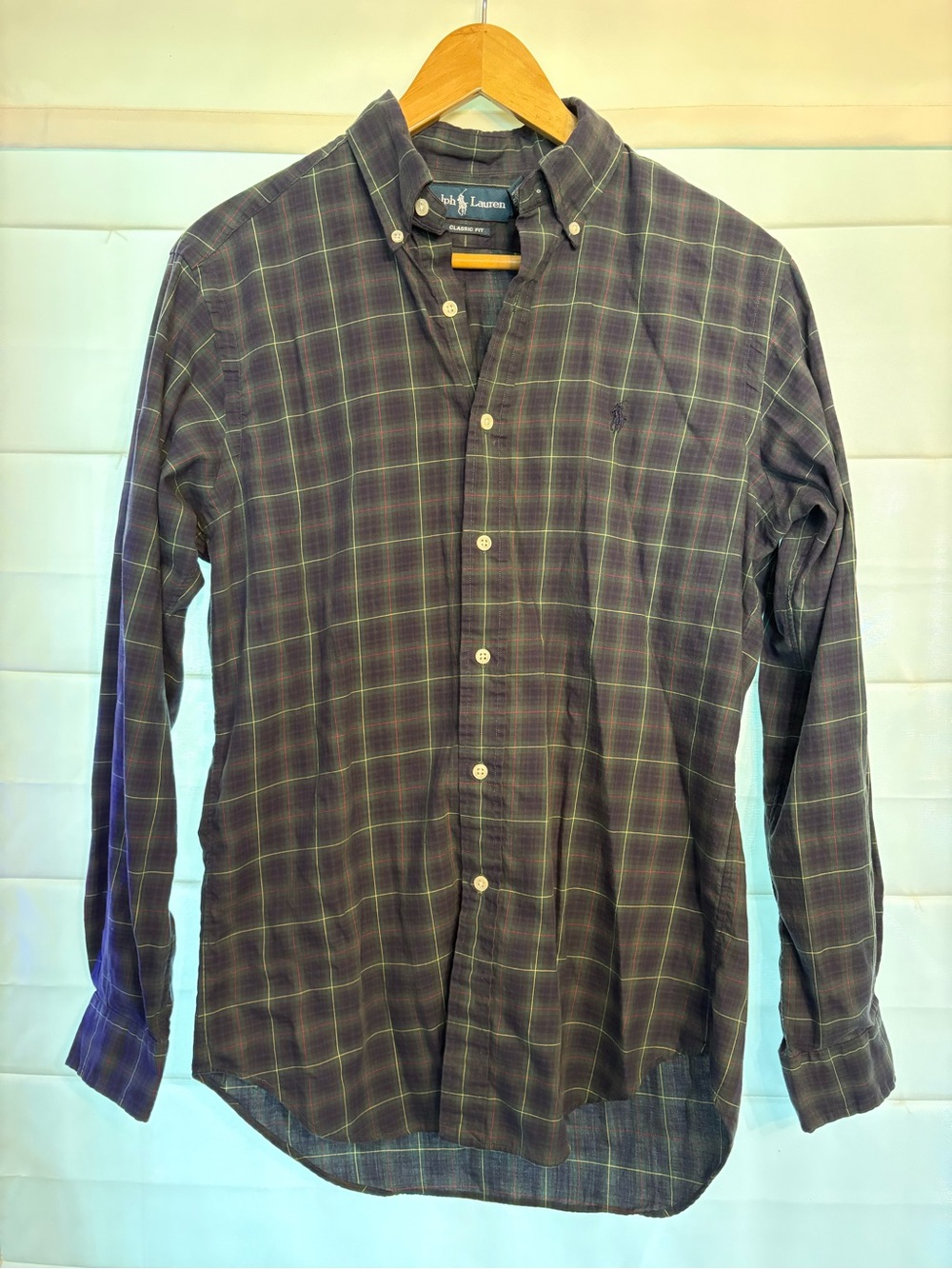 Ralph Lauren Men's Navy Plaid Button-Down Shirt